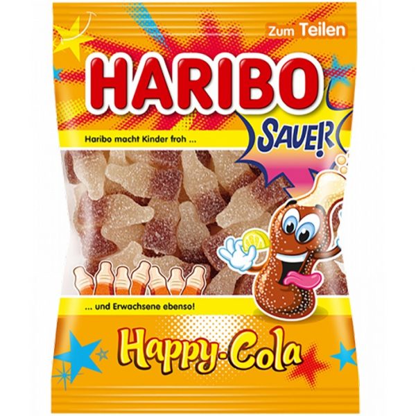 German Haribo Sauer Happy-Cola (Sour Cola Gummies)