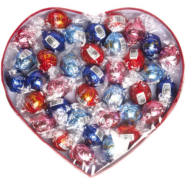 Assorted Lindt Lindor Truffles Gift Heart - Red