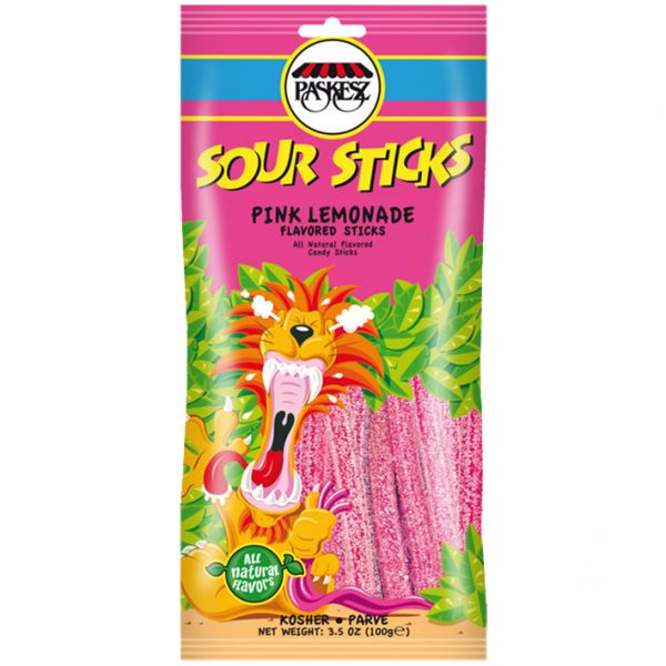 Paskesz Sour Sticks - Pink Lemonade