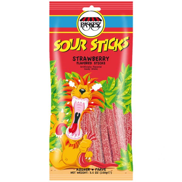 Paskesz Sour Sticks - Strawberry