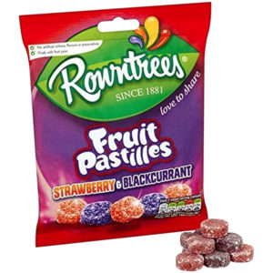 Rowntrees Fruit Pastilles - Strawberry & Blackcurrant - 150g Bag