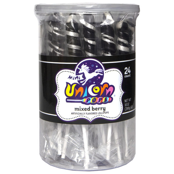 Mini Unicorn Pops - Black - 24 Count Tub