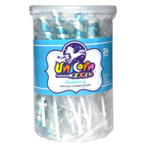 Mini Unicorn Pops - Blue - 24 Count Tub