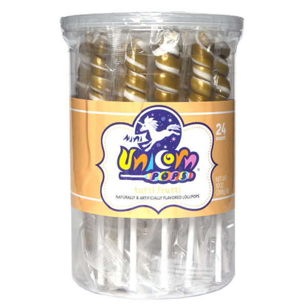 Mini Unicorn Pops - Gold - 24 Count Tub