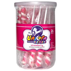 Mini Unicorn Pops - Hot Pink - 24 Count Tub