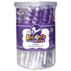 Mini Unicorn Pops - Purple - 24 Count Tub