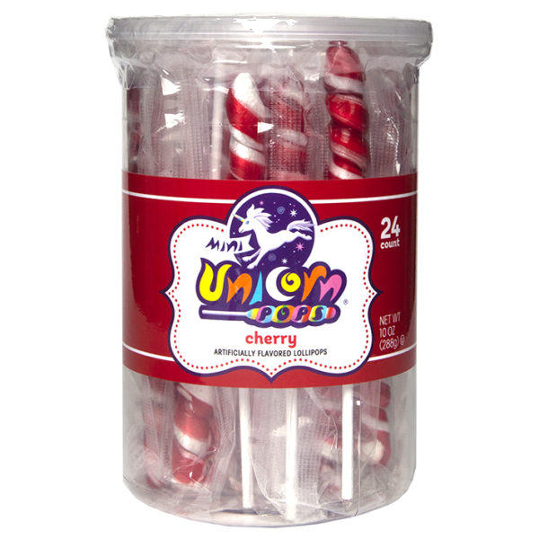 Mini Unicorn Pops - Red - 24 Count Tub