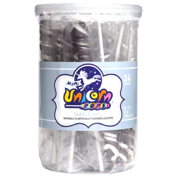 Mini Unicorn Pops - Silver - 24 Count Tub