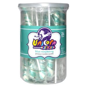 Mini Unicorn Pops - Turquoise - 24 Count Tub