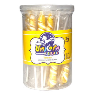 Mini Unicorn Pops - Yellow - 24 Count Tub