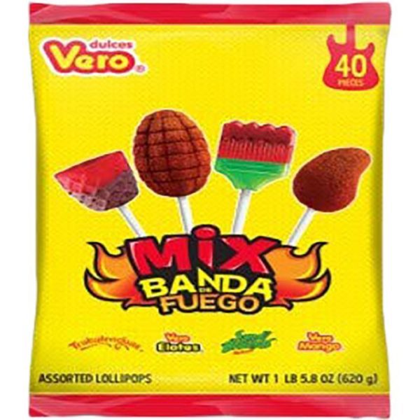 Vero Mix Banda de Fuego Assorted Lollipops - 40 Count Bag