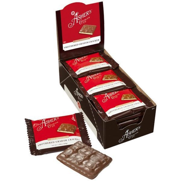 Asher’s Chocolate Covered Graham Crackers – Individually Wrapped – Milk Chocolate