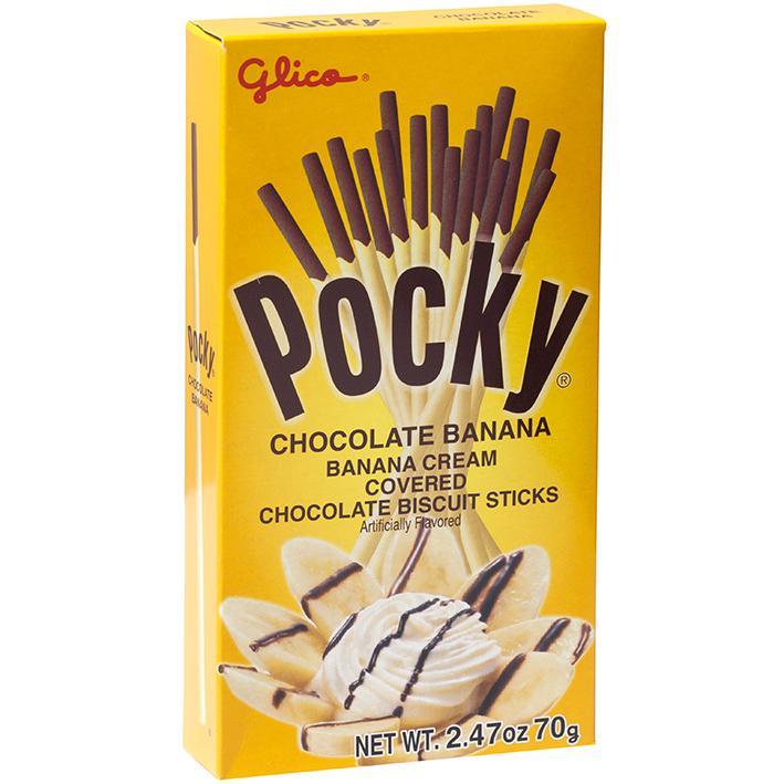 Glico Pocky Chocolate Biscuit Sticks, Banana Cream - 2.47 oz box