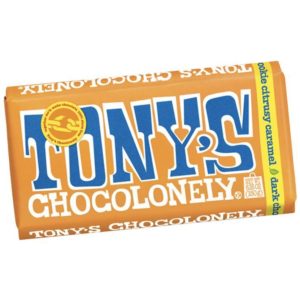 Tony's Chocolonely - 51% Dark Chocolate Cocoa Cookie Citrusy Caramel - 6.35oz Bar