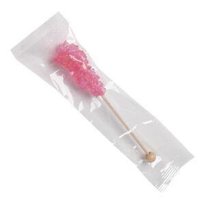 Rock Candy Swizzle Sticks – Pink Cherry - 72 Count Box