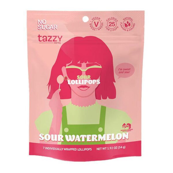Tazzy - Sour Watermelon Lollipops