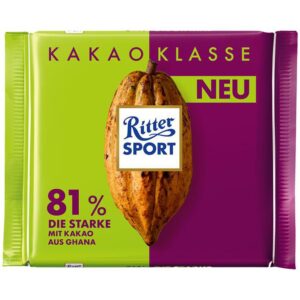 Ritter Sport Kakao Klasse - 85% Die Starke Mit Kakao Aus Ghana