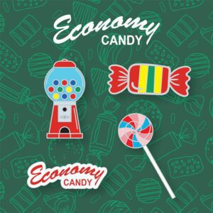 Economy Candy Enamel Pin Set - Gumball