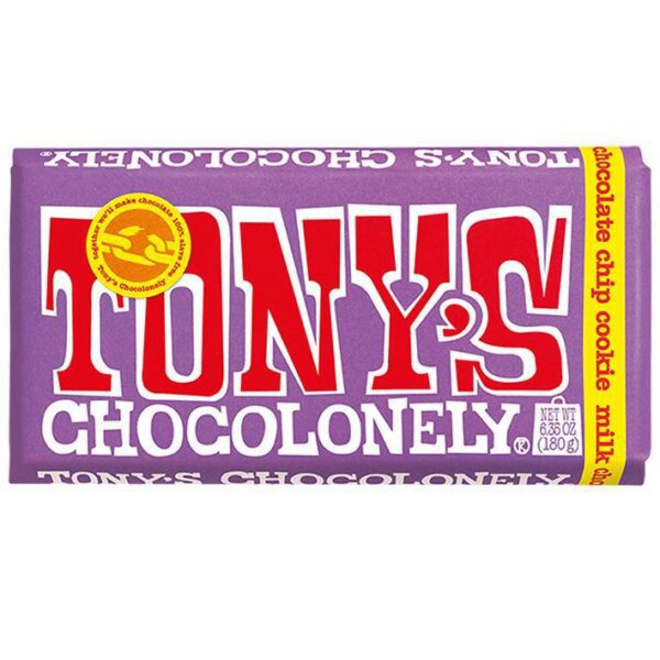 Tony's Chocolonely - Milk Chocolate with Chocolate Chip Cookie - 6oz Bar