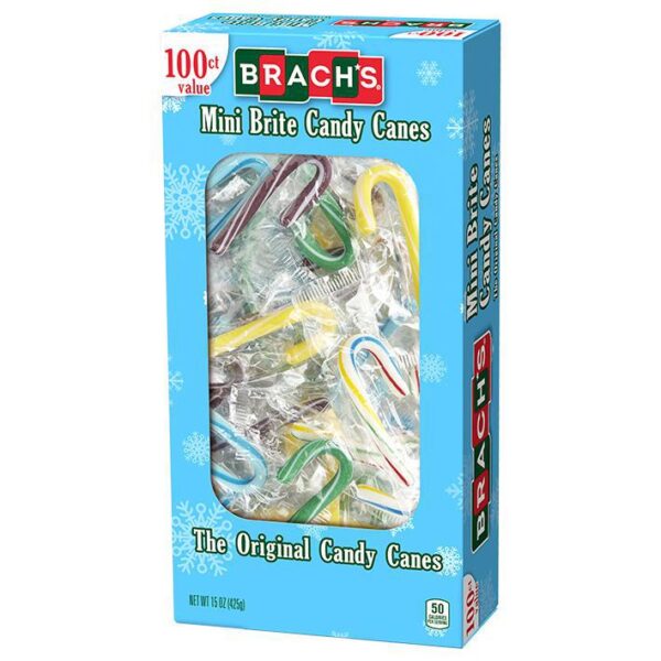 Brach's Mini Brite Candy Canes - 100 Count Box