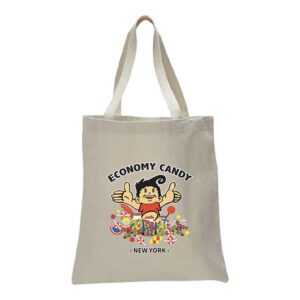 Economy Candy Canvas Tote Bag - Natural