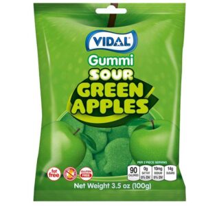 Vidal Gummi Sour Green Apples - 3.5oz Bag