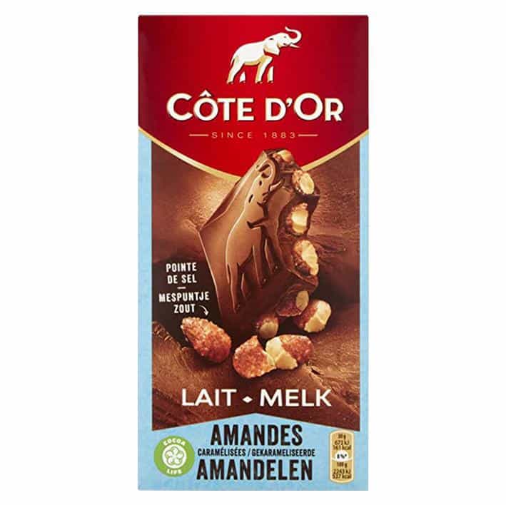 Cote D'or - Lait Amandes Caramelisees (Milk Chocolate Bar with Caramelized Almonds)