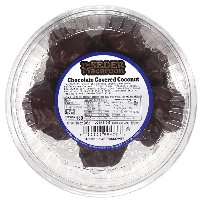 Coconut Macaroons Chocolate Covered 10oz Container