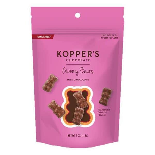 Koppers Chocolate Covered Gummy Bears - Milk Chocolate - 4oz Bag