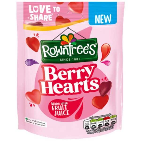 Rowntrees Berry Hearts - 115g Bag