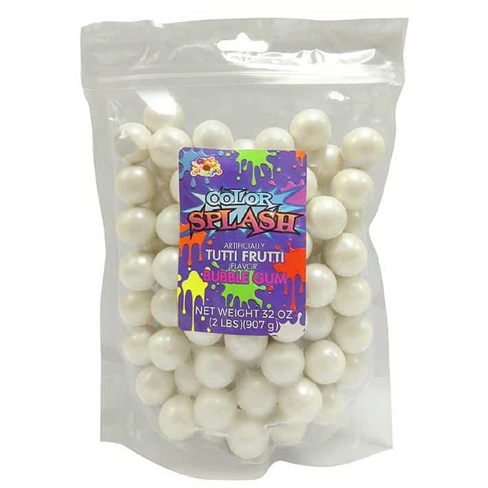 Color Splash Gumballs - Pearl White - Economy Candy
