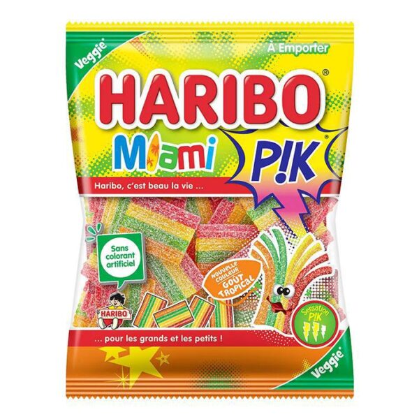 French Haribo P!k Miami (Tropical Fruit Sour Bites) - Veggie