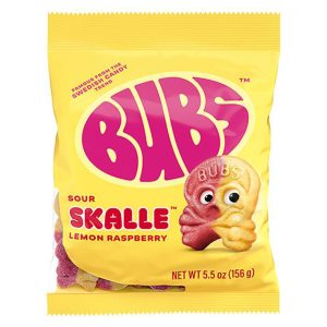 BUBS Sour Skalle (Skulls) - Lemon Raspberry Gummies - 5.5oz Bag