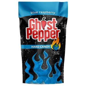 Flamethrower Candy's' Ghost Pepper Hard Candy - Blue Raspberry