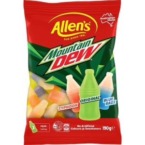 Allen's Mountain Dew Gummy Bottles - 190g Bag (Australian)
