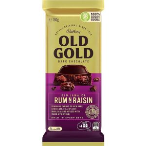 Cadbury Old Gold Dark Chocolate - Old Jamaica Rum N Raisin - 180g Block (Australian)